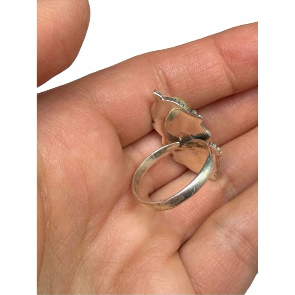 Arizona Mohave Turquoise Ring Adjustable Size 8.5 9 9.5 925 Sterling Silver